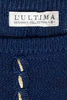 L'ultima Navy Stitched Stripe Vintage Sweater (1990s)
