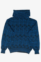 LaRon Blue Check Vintage Turtleneck Sweater (1980s)