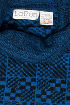 LaRon Blue Check Vintage Turtleneck Sweater (1980s)