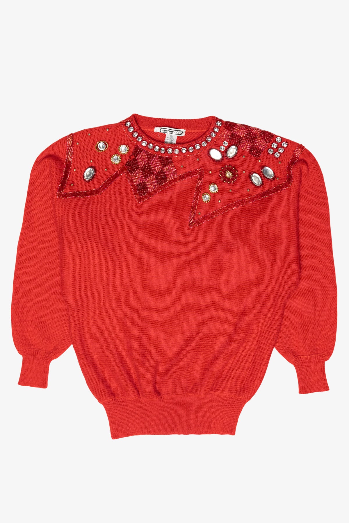 Sentiments Beaded Neck Vintage Sweater (1980s)