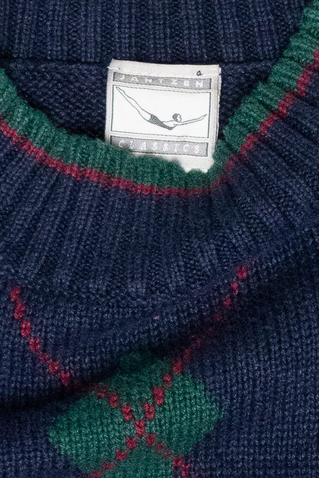 Jantzen Vintage Navy Argyle Sweater (1980s)