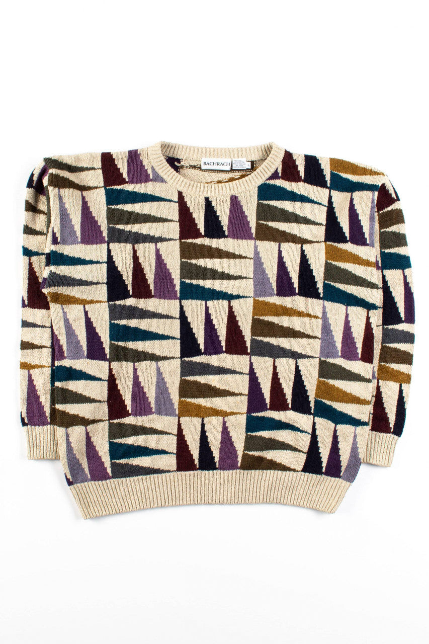 Vintage Multicolor Triangles Silk Blend Sweater