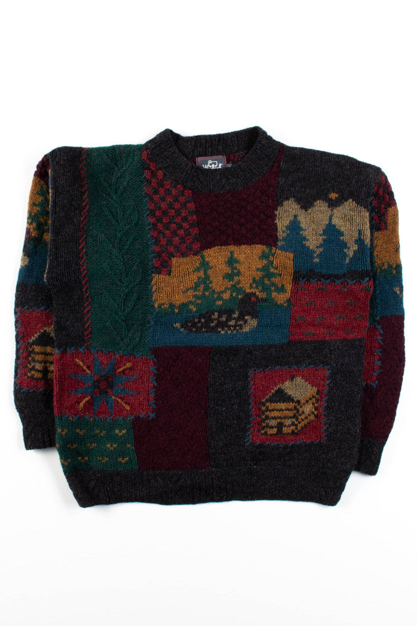 Vintage Woolrich Northwoods Collage Sweater