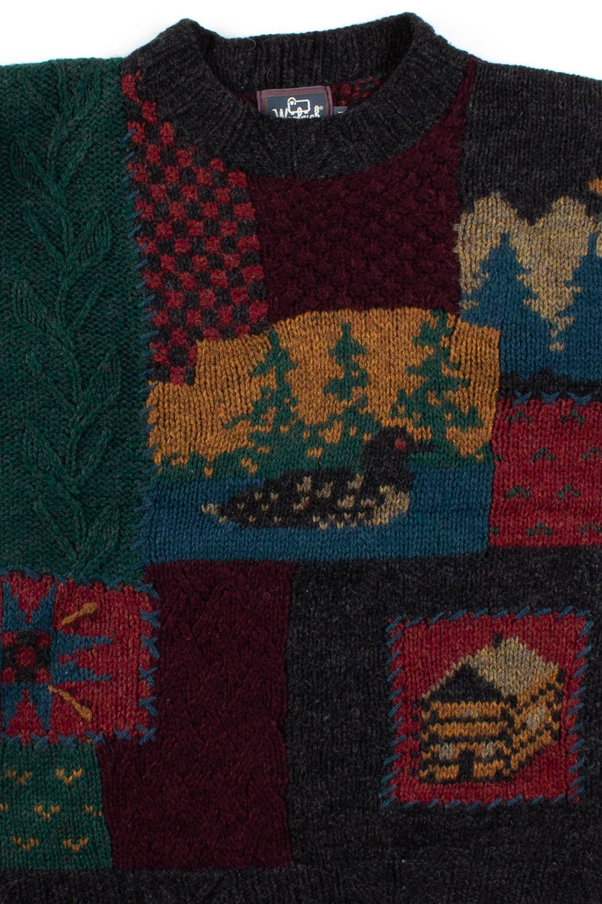 Vintage Woolrich Northwoods Collage Sweater
