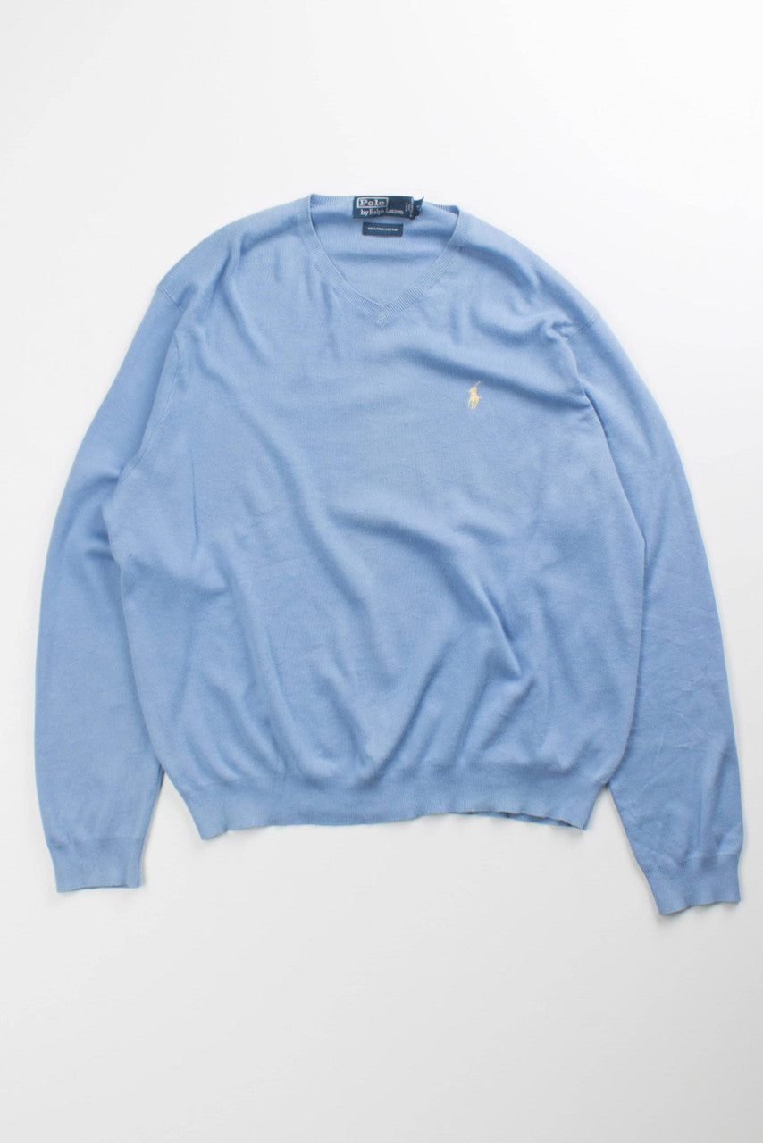 Baby Blue Polo Knit Sweater
