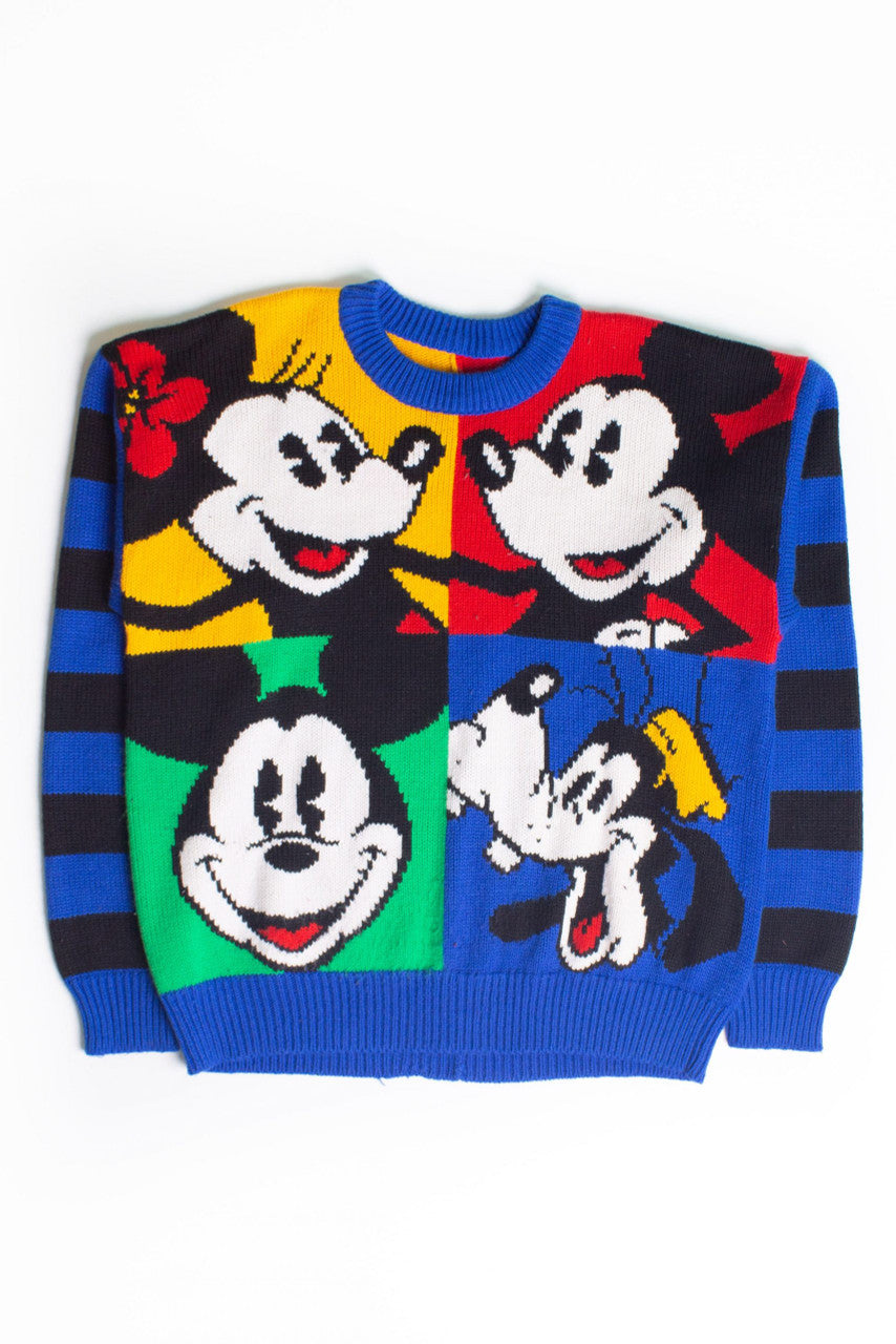 Vintage Disney Character Color Block Sweater (1990s)