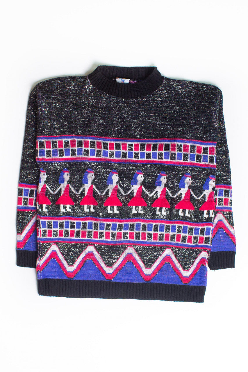 Vintage Egyptian Pattern Metallic Sweater (1980s)