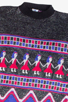Vintage Egyptian Pattern Metallic Sweater (1980s)
