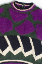Vintage Abstract Purple Fur Sweater (1980s)