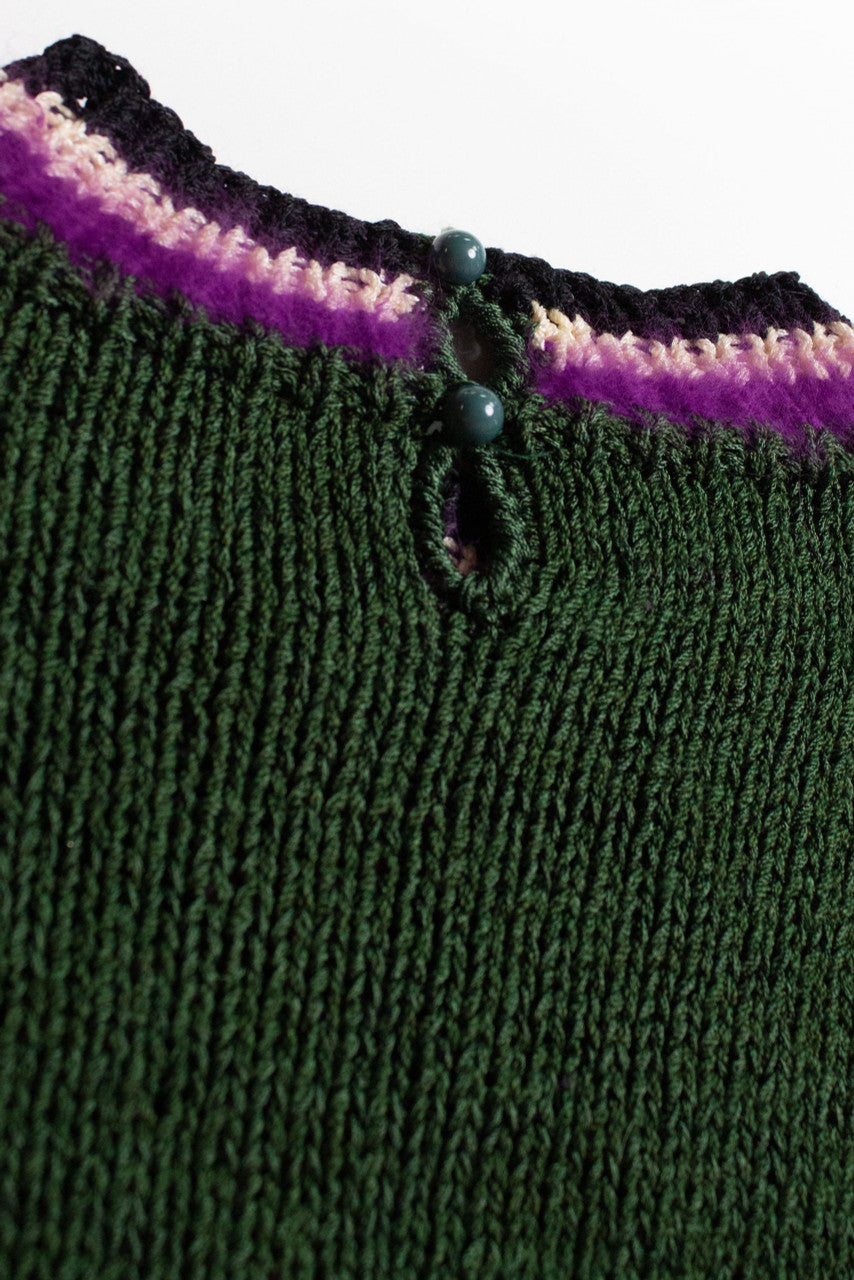 Vintage Abstract Purple Fur Sweater (1980s)