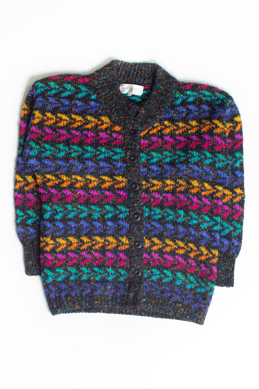 Vintage Rainbow Cardigan Sweater (1980s)