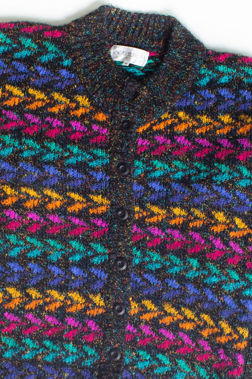 Vintage Rainbow Cardigan Sweater (1980s)