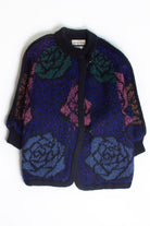 Vintage Floral Wrap Sweater Coat (1980s)