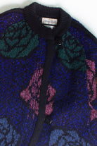 Vintage Floral Wrap Sweater Coat (1980s)