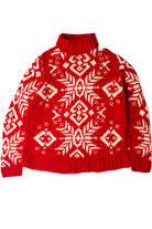 Red Nordic Winter Sweater