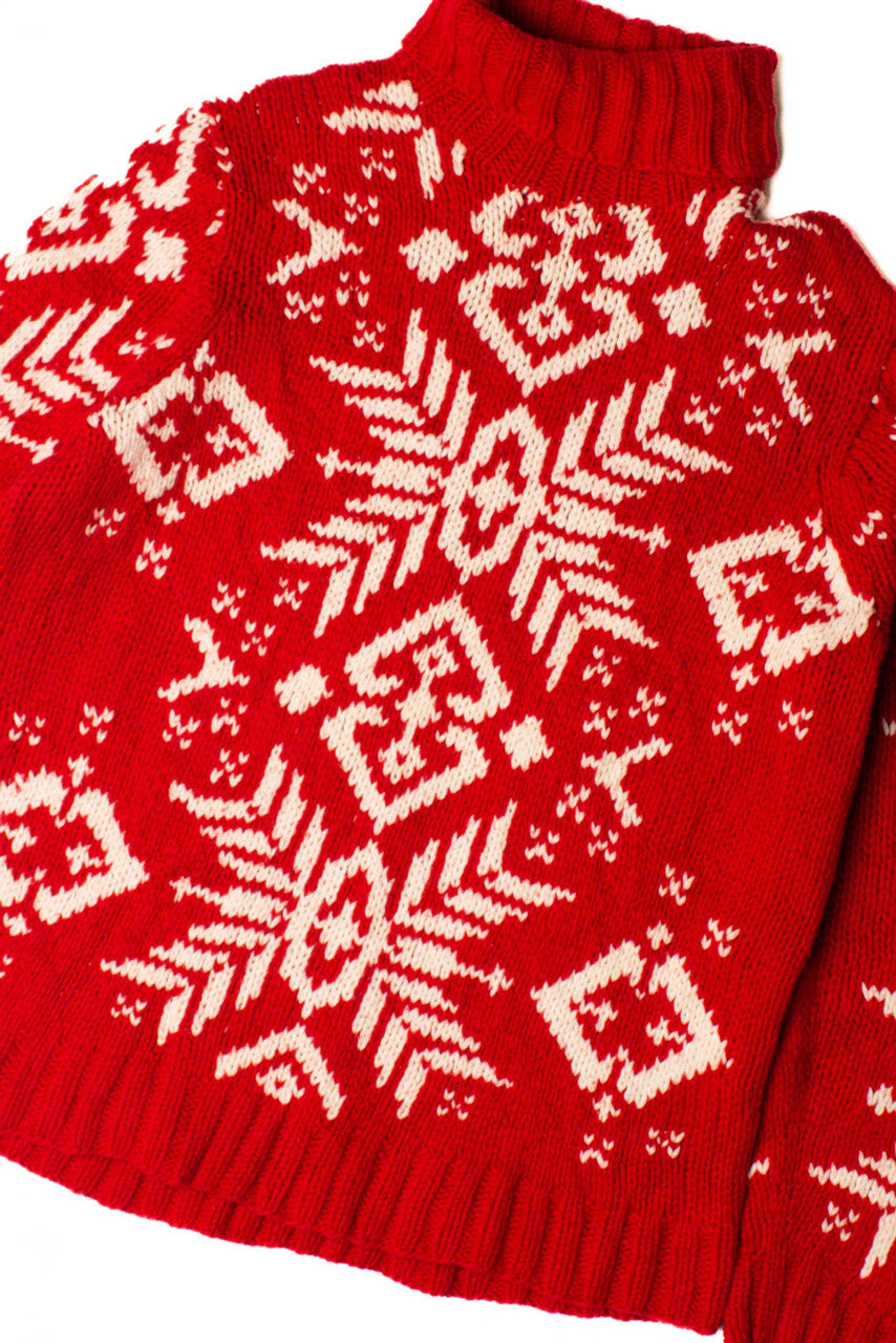 Red Nordic Winter Sweater