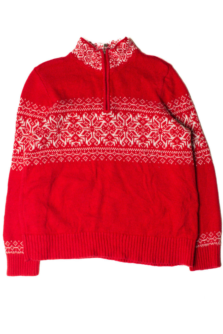 Red Nordic Pattern Sweater