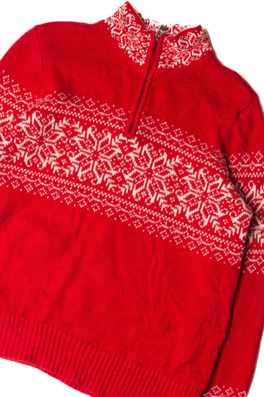 Red Nordic Pattern Sweater