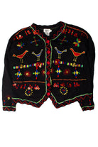 Beaded Birds & Buttons Sweater