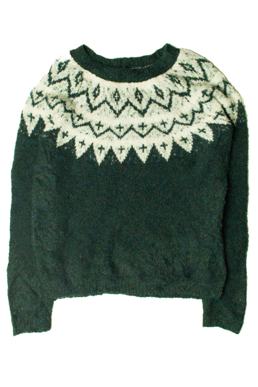 Green Shapes Sweater