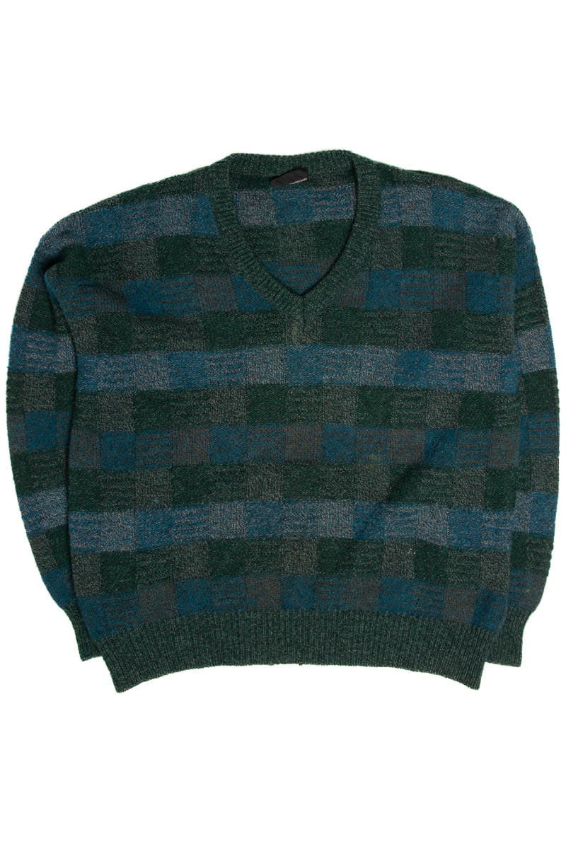 Dark Green & Teal Checker Sweater