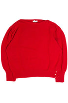 Red Bishop Sleeve Pearl Detail Sweater