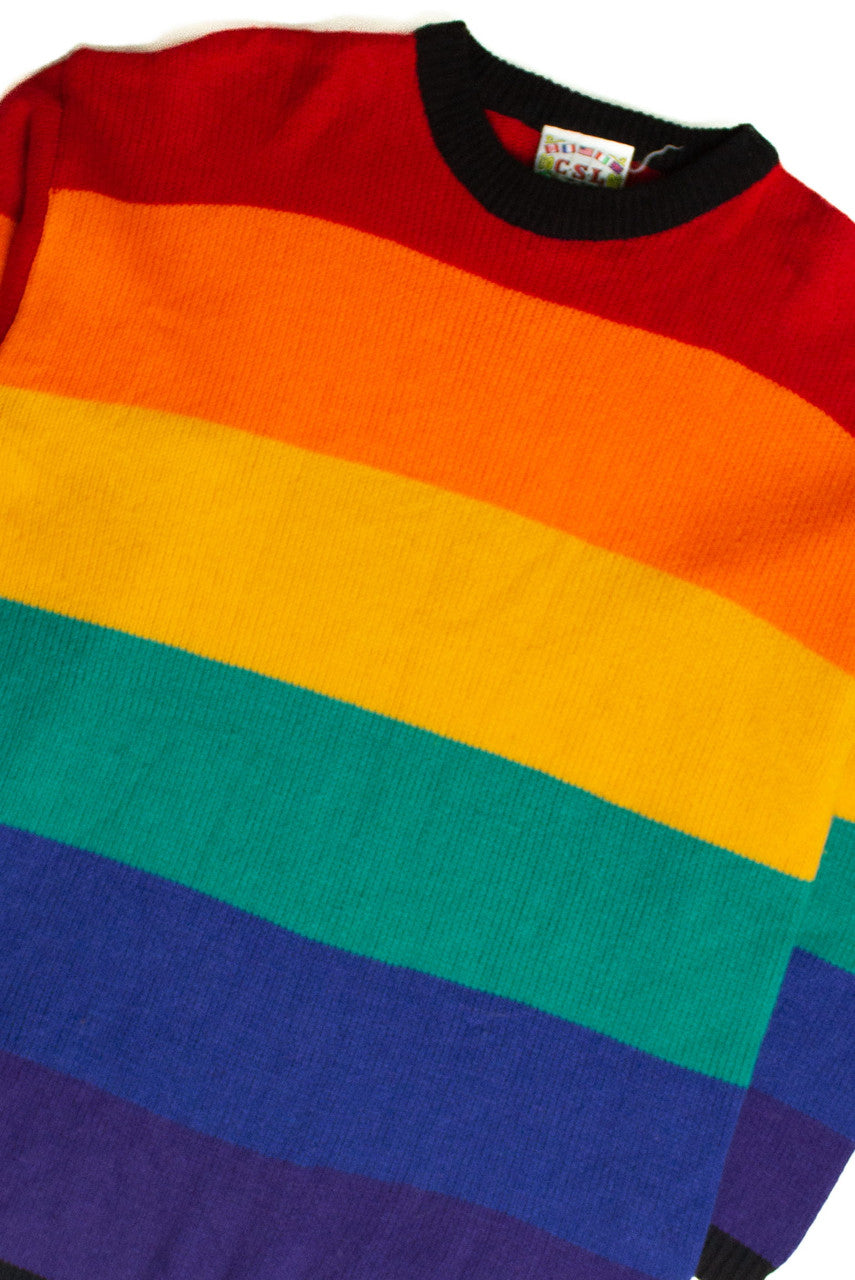 Vintage Rainbow Stripe Sweater (sz. Medium)