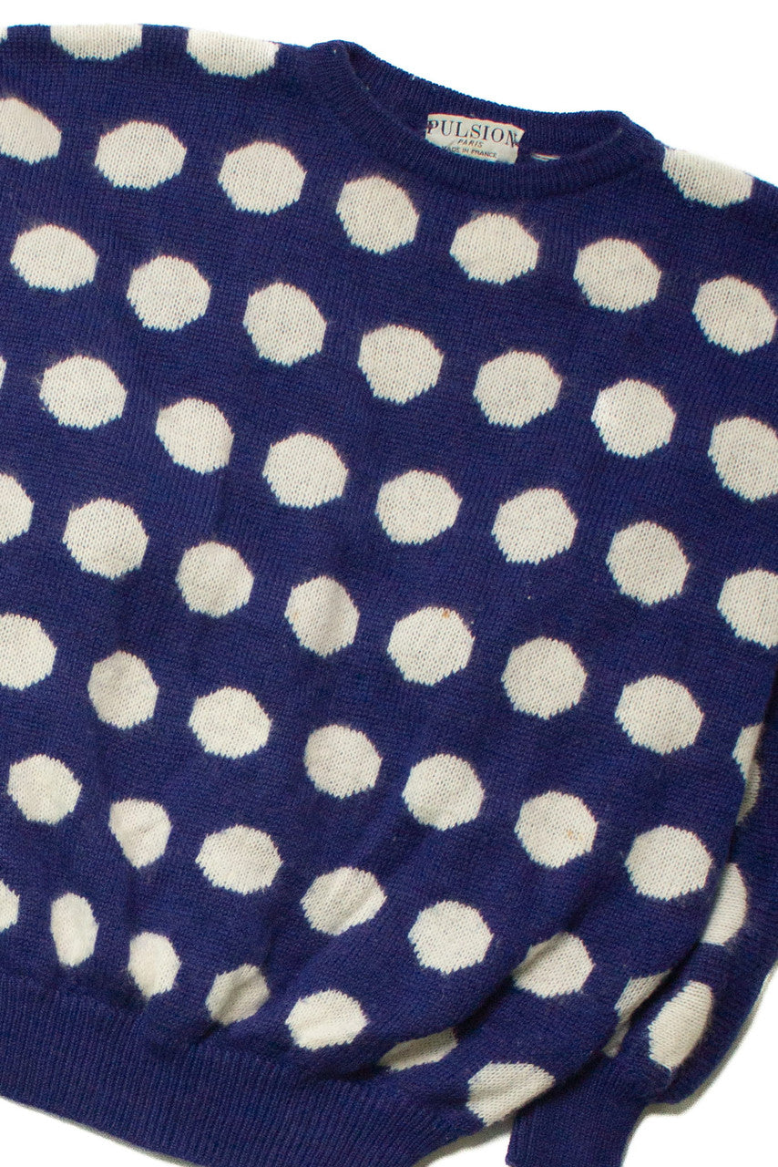 Vintage Purple Dotted Sweater (sz. Large)