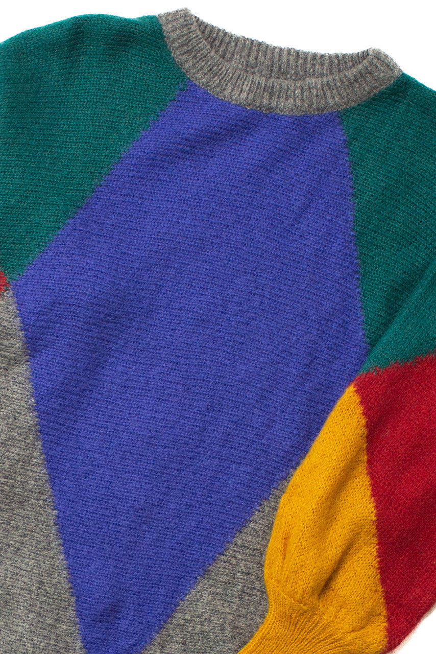 Vintage Diamond Color Block Sweater (sz. Medium)