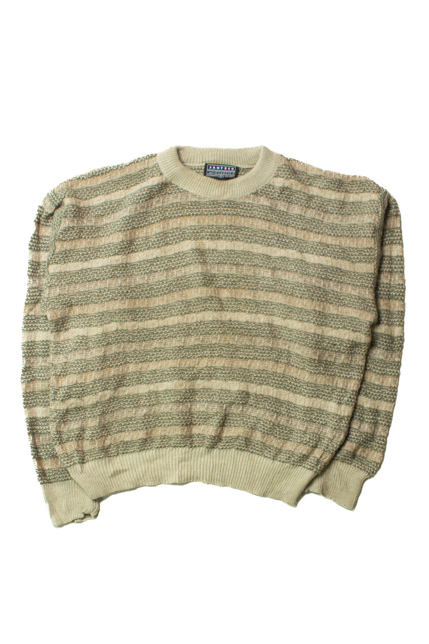 Tan & Green Striped Jantzen Sweater (2000s)