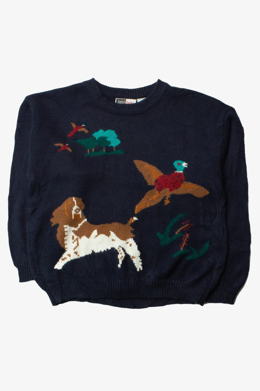 Vintage Pheasant Hunting Dog Sweater (1990s)
