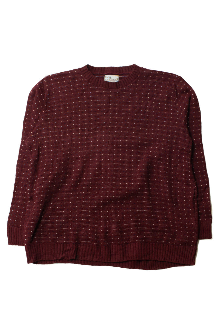 Vintage Dotted Burgundy Lady Garland Sweater (1980s)