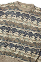 Vintage Abstract Earth Tone Sweater (1990s)