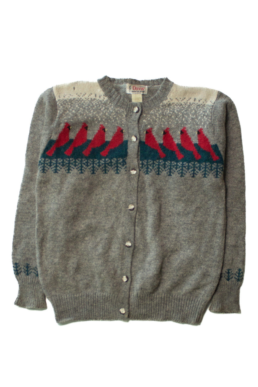 Vintage Orvis Cardinals Button Up Sweater (1980s)