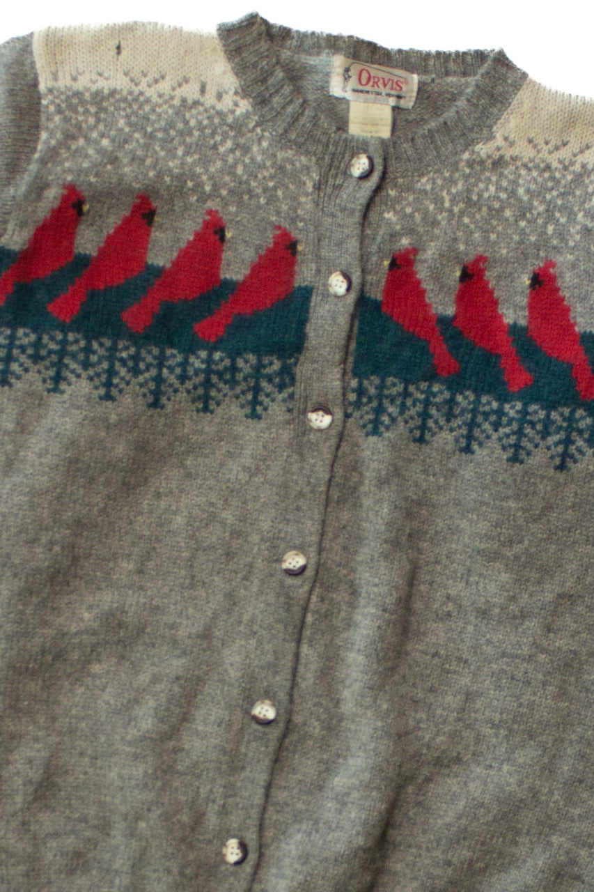 Vintage Orvis Cardinals Button Up Sweater (1980s)