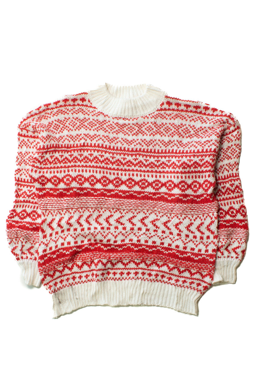 Pink Lily Red & White Sweater