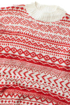 Pink Lily Red & White Sweater