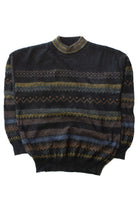 Vintage Striped Mock Neck Sweater (1980s)