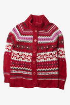Vintage Red Fair Isle Button Up Sweater (1990s)