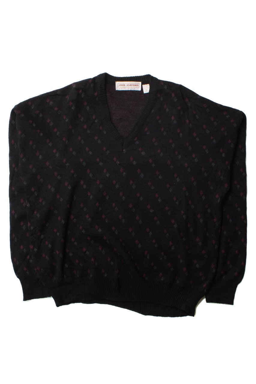 Vintage John Ashford Black Diamonds Sweater (1980s)