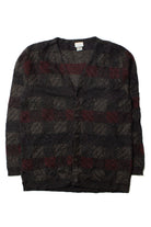 Vintage Gray Checkered Cardigan Sweater (2000s)