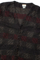 Vintage Gray Checkered Cardigan Sweater (2000s)