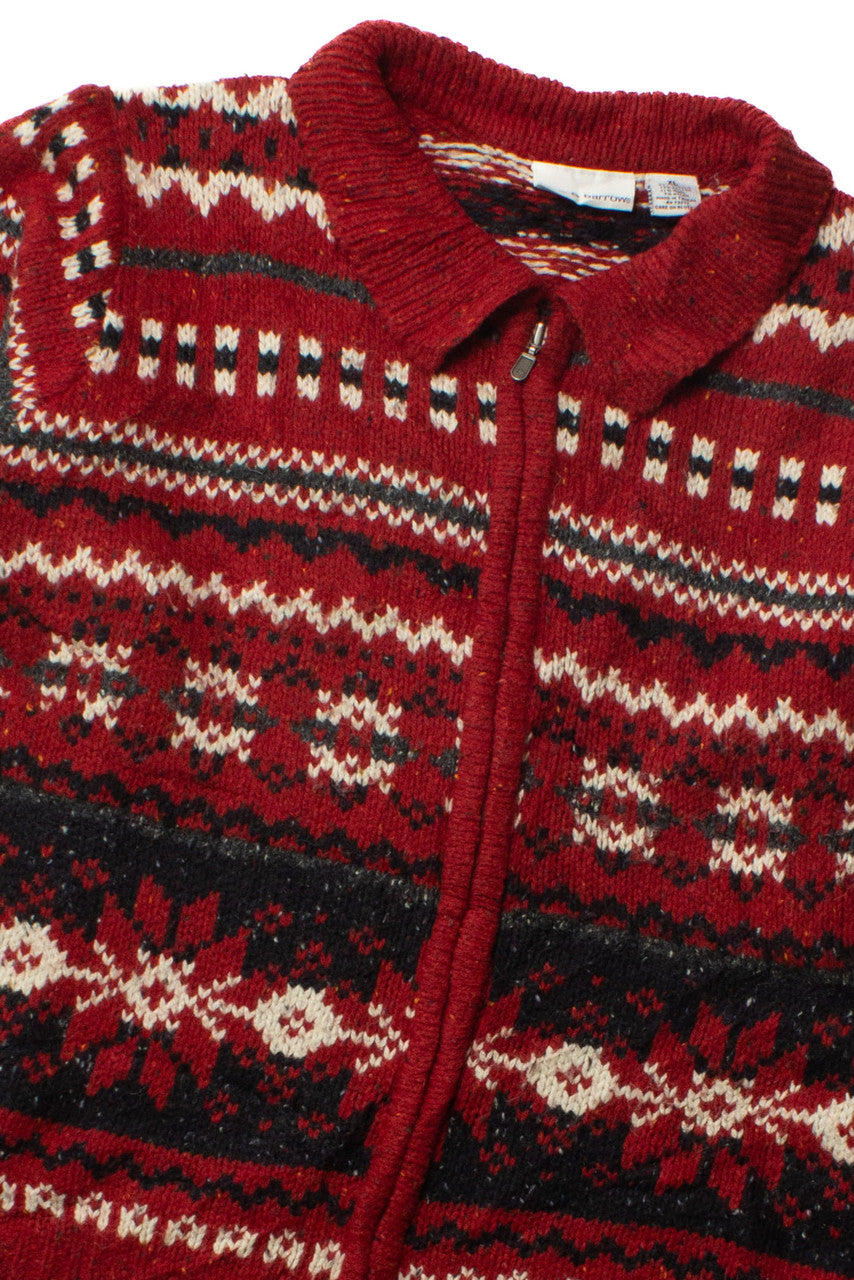 Vintage Croft & Barrow Fair Isle Zip Sweater (1990s)