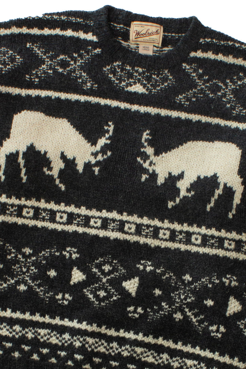 Vintage Woolrich Deer Fight Sweater (1990s)