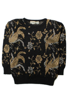 Vintage Donagain Gold Metallic Floral Sweater (1980s)