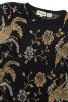 Vintage Donagain Gold Metallic Floral Sweater (1980s)