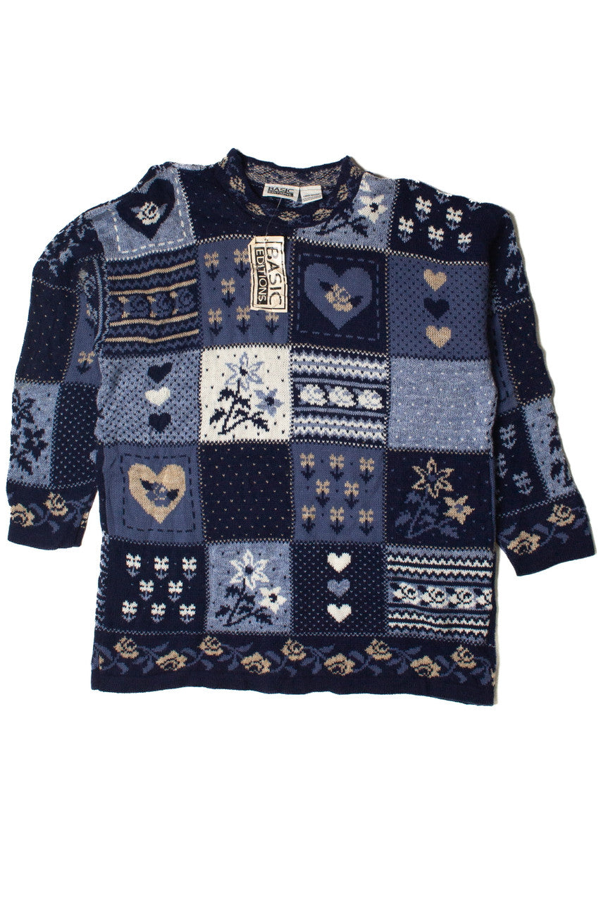 Vintage Cottagecore Patchwork Basic Editions Sweater