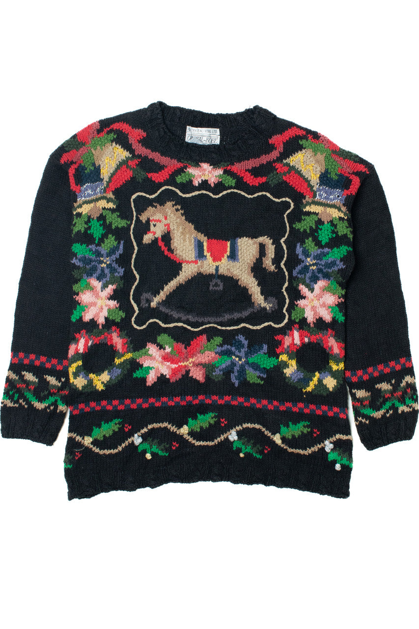 Vintage Rocking Horse Knit Crystal-Kobe Sweater