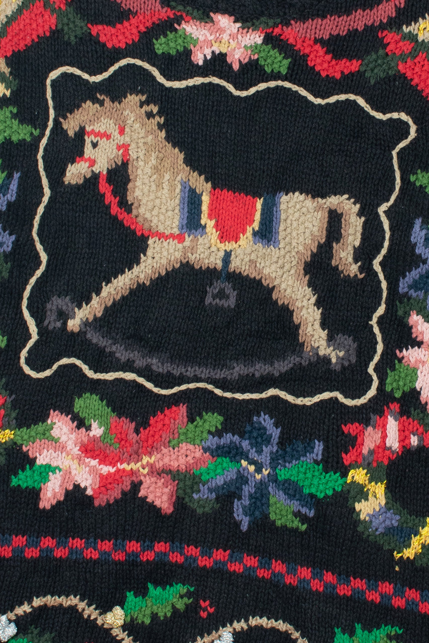 Vintage Rocking Horse Knit Crystal-Kobe Sweater