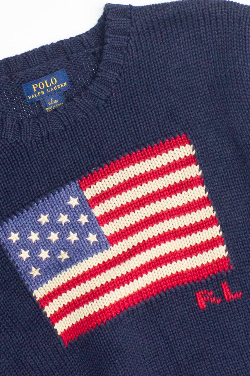 Vintage Polo By Ralph Lauren Flag Sweater (1990s) 399
